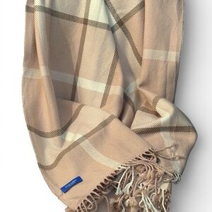 Burberry  Blue Label cashmere Pink and Cream Classic check Scarf